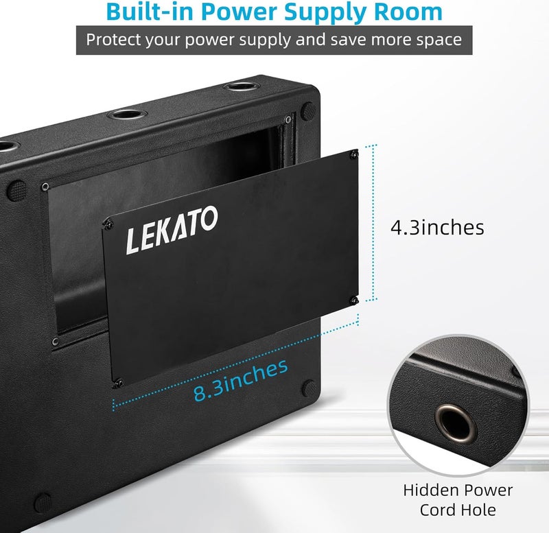 LEKATO Guitar Pedal Board, Pedal Board 19.7"x10"x2.4", Effects Pedalboard with Compartment for Power Supply, Carry Bag and Mounting Tape - Image 4